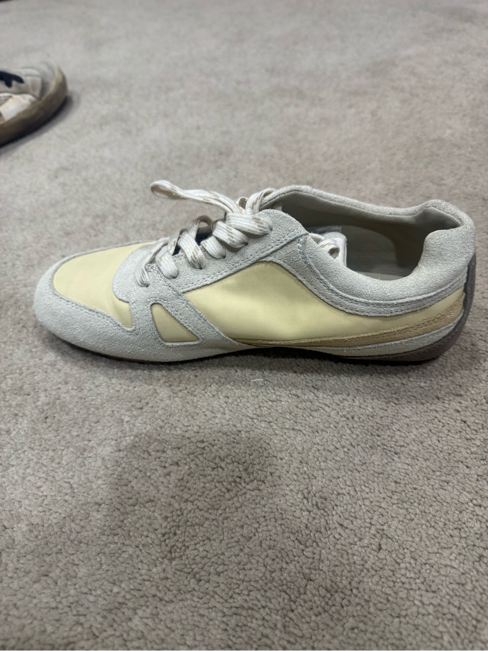 Isabel Marant Low-Top Lace-Up Sneakers in Cream and Pale Yellow